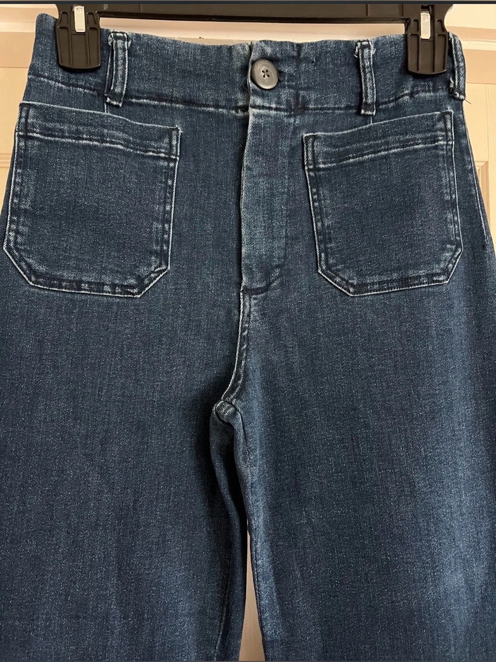 Anthropologie The Colette Cropped High-Rise Wide-Leg Sequin Jeans in Size 28R - Picture 4 of 7